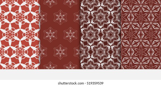 set of modern floral pattern. Seamless vector illustration. for interior design, printing, wallpaper, invitation. brown color