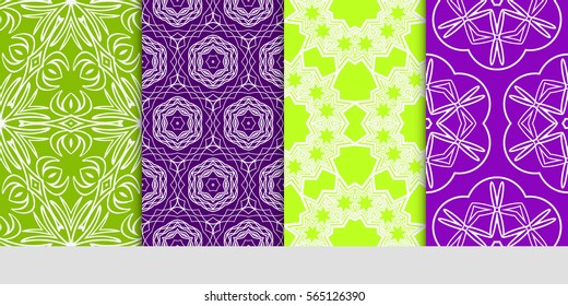 set of Modern floral patterns with geometry flowers. vector illustration. Texture for holiday cards, Valentines day, wedding, wallpaper, web page.