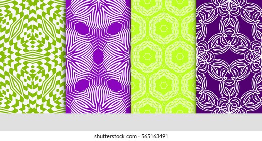 set of Modern floral patterns with geometry flowers. vector illustration. Texture for holiday cards, Valentines day, wedding, wallpaper, web page.