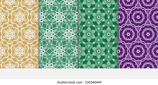 set of modern floral seamless pattern background. Luxury texture for wallpaper, invitation. Vector illustration. color.