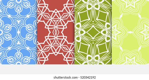 set of modern floral seamless pattern background. Luxury texture for wallpaper, invitation. Vector illustration. color.