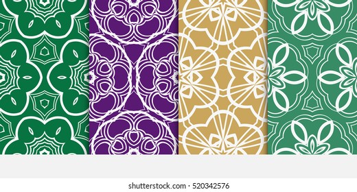 set of modern floral seamless pattern background. Luxury texture for wallpaper, invitation. Vector illustration. color.