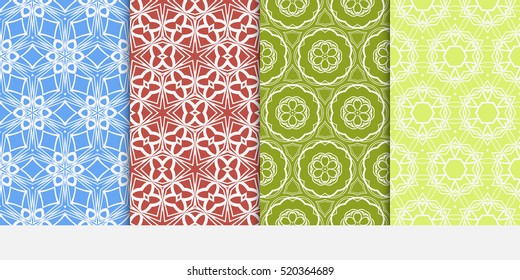 set of modern floral seamless pattern background. Luxury texture for wallpaper, invitation. Vector illustration. color.