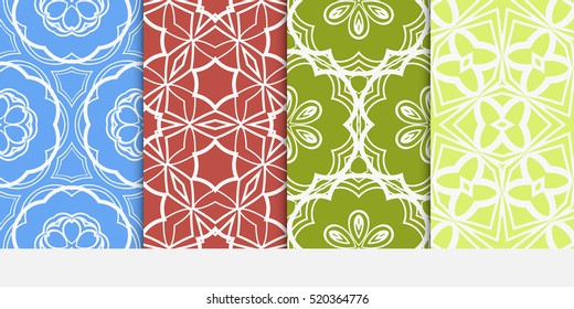 set of modern floral seamless pattern background. Luxury texture for wallpaper, invitation. Vector illustration. color.