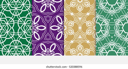 set of modern floral seamless pattern background. Luxury texture for wallpaper, invitation. Vector illustration. color.