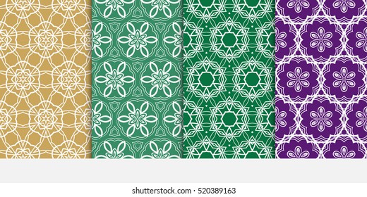 set of modern floral seamless pattern background. Luxury texture for wallpaper, invitation. Vector illustration. color.