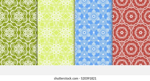 set of modern floral seamless pattern background. Luxury texture for wallpaper, invitation. Vector illustration. color.
