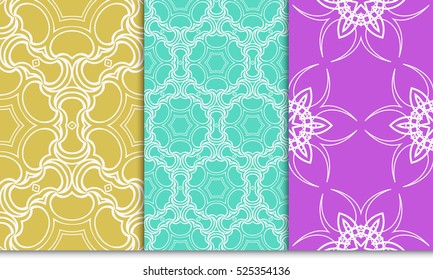 set of modern floral seamless pattern. decorative seamless vector illustration. spring color. for interior design, wallpaper, invitation
