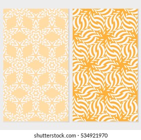 set of modern floral seamless pattern background. Luxury texture for wallpaper, invitation. Vector illustration. orange, blue color.