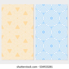set of modern floral seamless pattern background. Luxury texture for wallpaper, invitation. Vector illustration. orange, blue color.