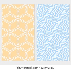 set of modern floral seamless pattern background. Luxury texture for wallpaper, invitation. Vector illustration. orange, blue color.