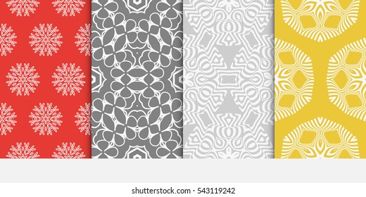 set of modern floral seamless pattern background. Luxury texture for wallpaper, invitation. Vector illustration. color.
