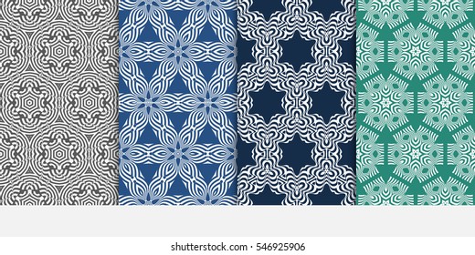set of modern floral seamless pattern. decorative texture for wallpaper, invitation, fabric. Vector illustration. color.