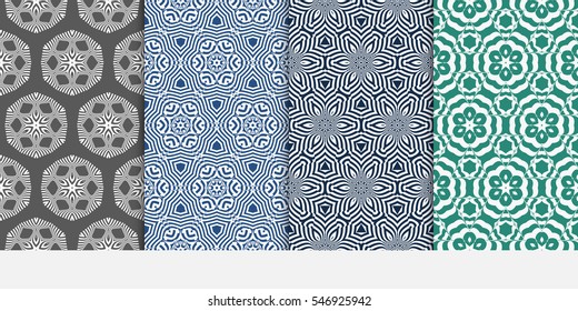 set of modern floral seamless pattern. decorative texture for wallpaper, invitation, fabric. Vector illustration. color.