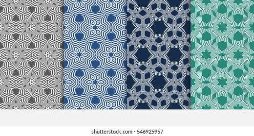 set of modern floral seamless pattern. decorative texture for wallpaper, invitation, fabric. Vector illustration. color.