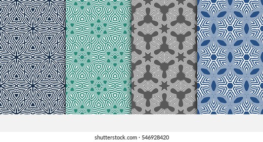 set of modern floral seamless pattern. decorative texture for wallpaper, invitation, fabric. Vector illustration. color.