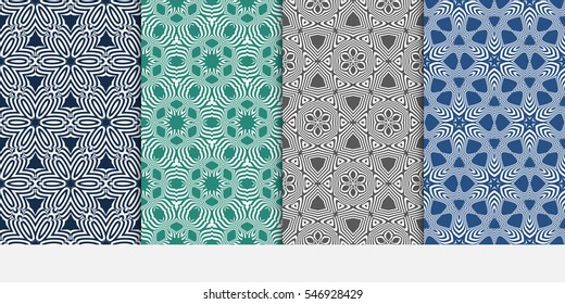set of modern floral seamless pattern. decorative texture for wallpaper, invitation, fabric. Vector illustration. color.