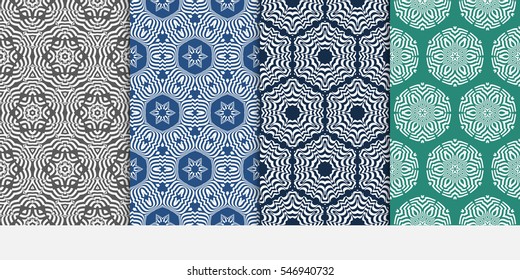 set of modern floral seamless pattern. decorative texture for wallpaper, invitation, fabric. Vector illustration. color.