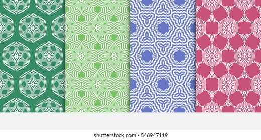 set of modern floral seamless pattern background. Luxury texture for wallpaper, invitation. Vector illustration. color.