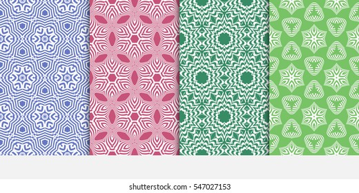 set of modern floral seamless pattern background. Luxury texture for wallpaper, invitation. Vector illustration. color.