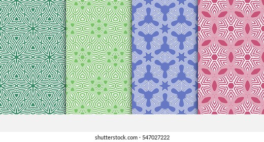 set of modern floral seamless pattern background. Luxury texture for wallpaper, invitation. Vector illustration. color.