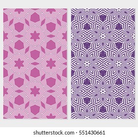 set of modern floral seamless pattern background. Luxury texture for wallpaper, invitation. Vector illustration. purple background