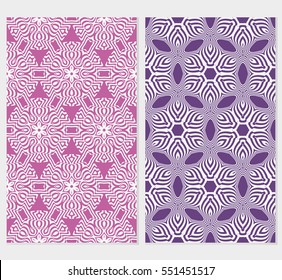 set of modern floral seamless pattern background. Luxury texture for wallpaper, invitation. Vector illustration. purple background