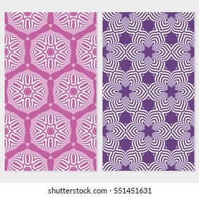set of modern floral seamless pattern background. Luxury texture for wallpaper, invitation. Vector illustration. purple background