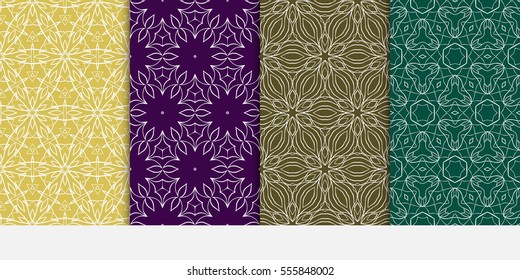 set of modern floral seamless pattern background. Luxury texture for wallpaper, invitation. Vector illustration. color.