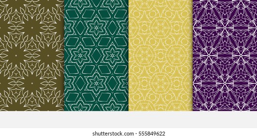 set of modern floral seamless pattern background. Luxury texture for wallpaper, invitation. Vector illustration. color.