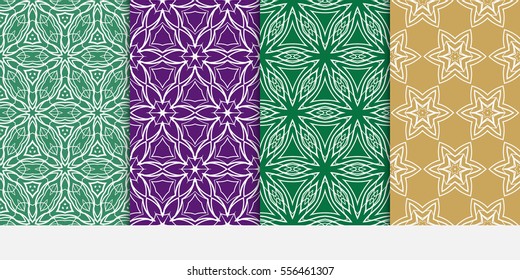 set of modern floral seamless pattern background. Luxury texture for wallpaper, invitation. Vector illustration. color.