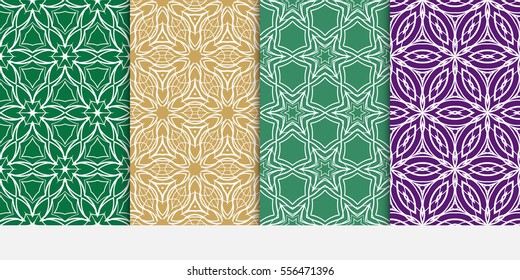 set of modern floral seamless pattern background. Luxury texture for wallpaper, invitation. Vector illustration. color.