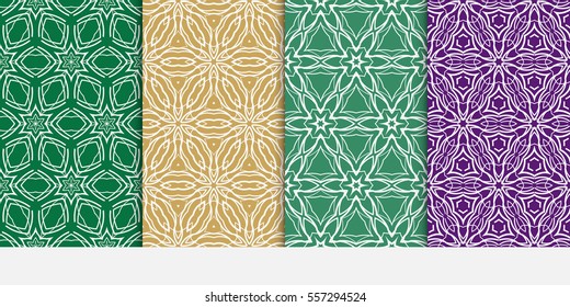 set of modern floral seamless pattern background. Luxury texture for wallpaper, invitation. Vector illustration. color.