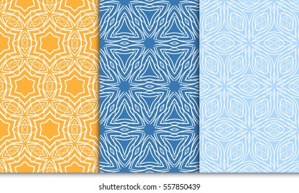set of modern floral seamless pattern background. Luxury texture for wallpaper, invitation. Vector illustration.