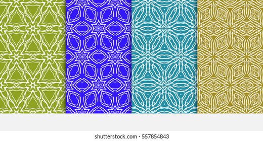 set of modern floral seamless pattern background. Luxury texture for wallpaper, invitation. Vector illustration. color.