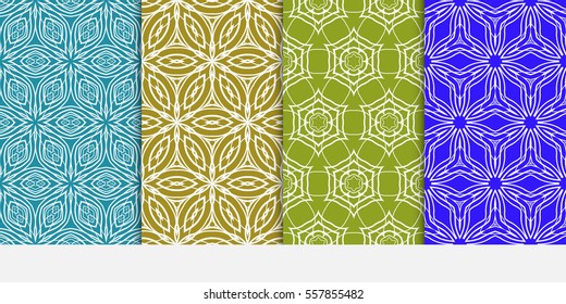 set of modern floral seamless pattern background. Luxury texture for wallpaper, invitation. Vector illustration. color.