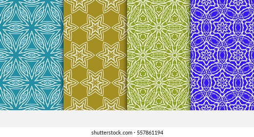 set of modern floral seamless pattern background. Luxury texture for wallpaper, invitation. Vector illustration. color.