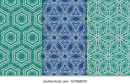 set of modern floral seamless pattern background. Luxury texture for wallpaper, invitation. Vector illustration.