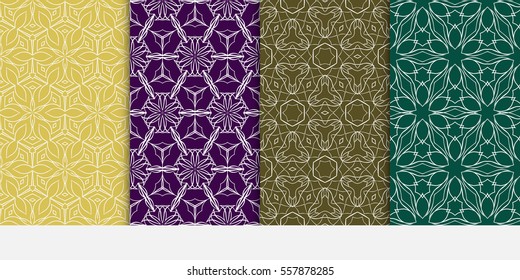 set of modern floral seamless pattern background. Luxury texture for wallpaper, invitation. Vector illustration. color.