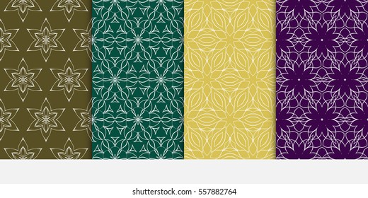 set of modern floral seamless pattern background. Luxury texture for wallpaper, invitation. Vector illustration. color.