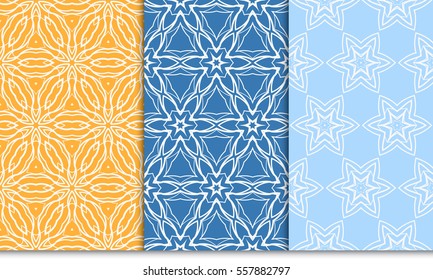 set of modern floral seamless pattern background. Luxury texture for wallpaper, invitation. Vector illustration.