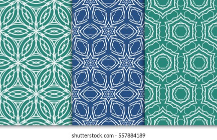 set of modern floral seamless pattern background. Luxury texture for wallpaper, invitation. Vector illustration.