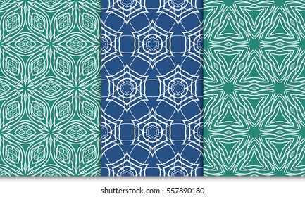set of modern floral seamless pattern background. Luxury texture for wallpaper, invitation. Vector illustration.