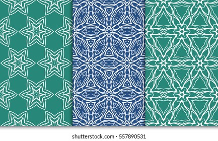 set of modern floral seamless pattern background. Luxury texture for wallpaper, invitation. Vector illustration.