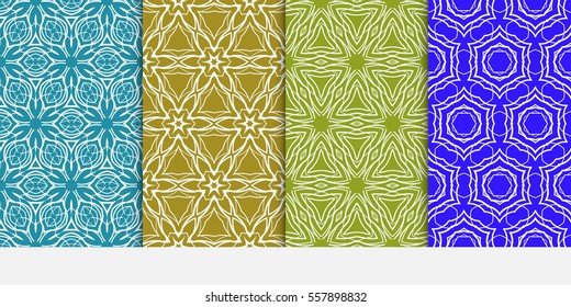 set of modern floral seamless pattern background. Luxury texture for wallpaper, invitation. Vector illustration. color.