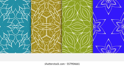 set of modern floral seamless pattern background. Luxury texture for wallpaper, invitation. Vector illustration. color.