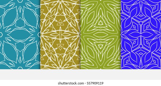 set of modern floral seamless pattern background. Luxury texture for wallpaper, invitation. Vector illustration. color.