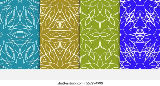 set of modern floral seamless pattern background. Luxury texture for wallpaper, invitation. Vector illustration. color.