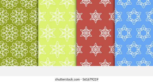 set of modern floral seamless pattern background. Luxury texture for wallpaper, invitation, fabric, textile. Vector illustration. color.