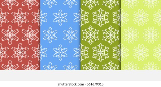 set of modern floral seamless pattern background. Luxury texture for wallpaper, invitation, fabric, textile. Vector illustration. color.